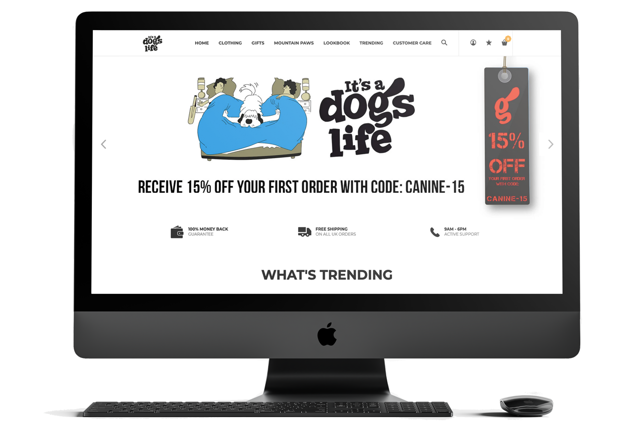 It's a dogslife website displayed on a imac