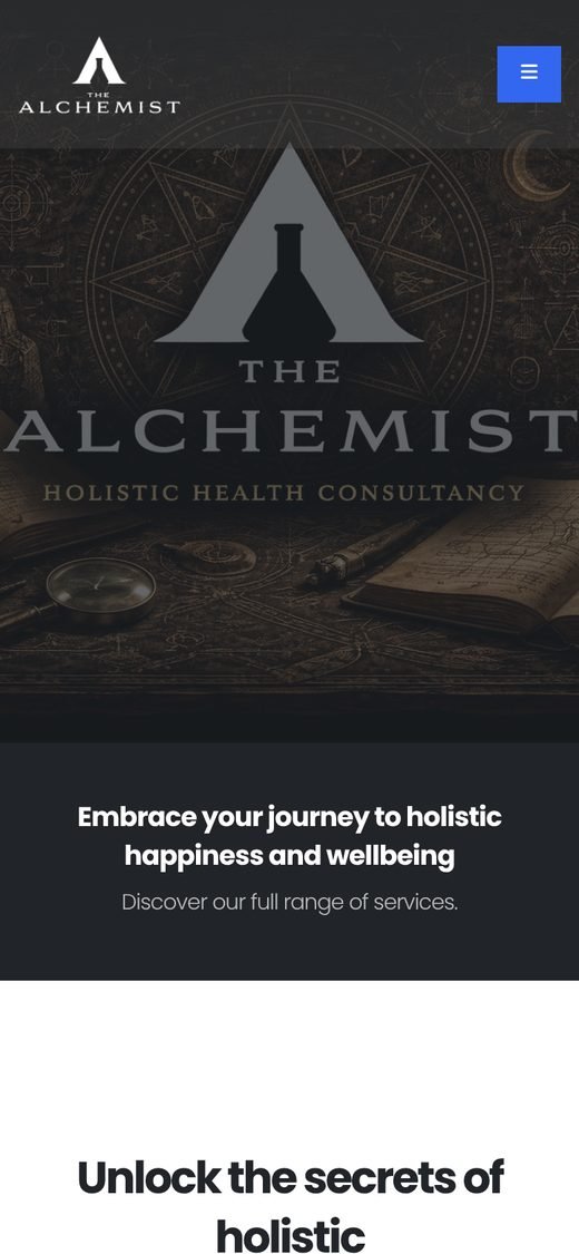 The same homepage on a phone